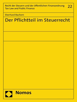 cover image of Der Pflichtteil im Steuerrecht